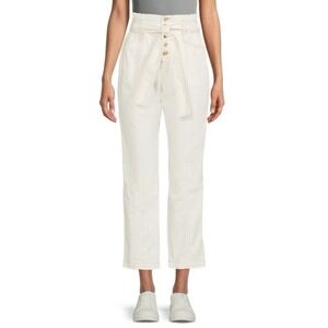 Time And Tru Women's Paperbag Jeans Winter White Size 10 NWT